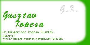 gusztav kopcsa business card